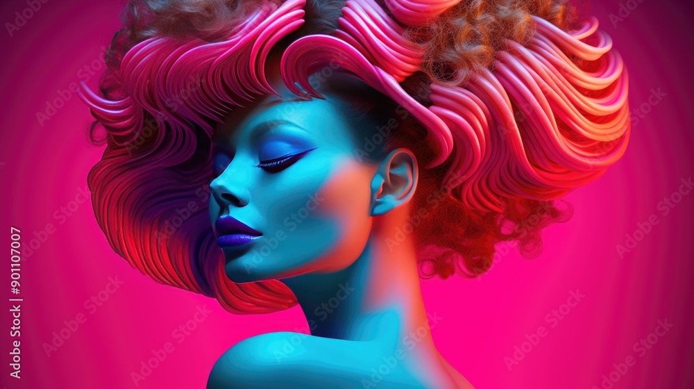 Neon vibrant waves with a futuristic touch Neon vibrant waves with a futuristic touch