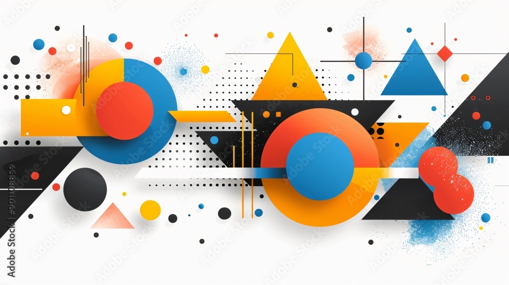 Abstract Geometric Composition with Vibrant Colors Abstract Geometric Composition with Vibrant Colors