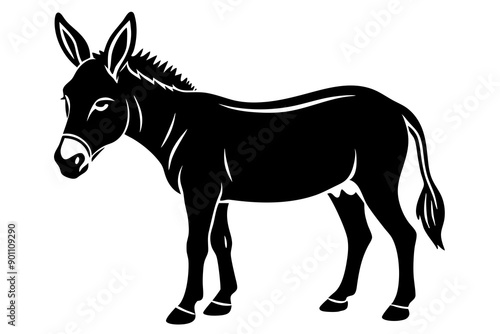 Donkey silhouette vector illustration  © Sumondesigner_42