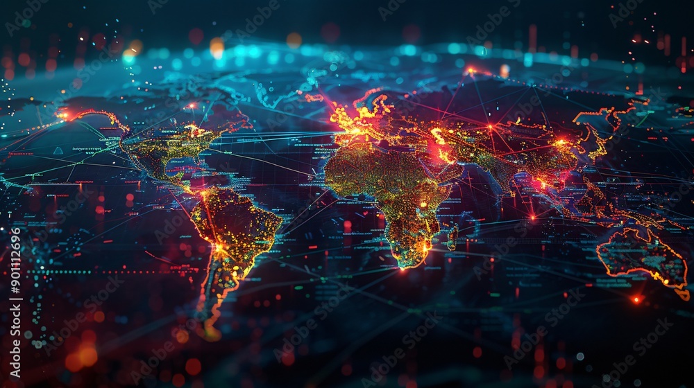 Global Network Connections, Data Flow Map Global Network Connections, Data Flow Map