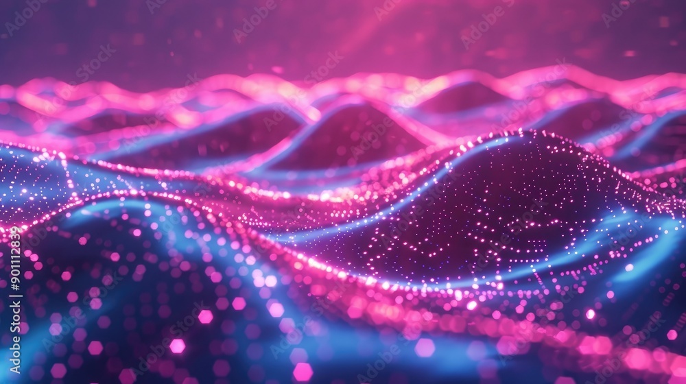Neon waveforms cascading in an endless loop Neon waveforms cascading in an endless loop