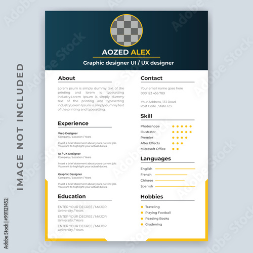 Clean and modern resume portfolio or cv template