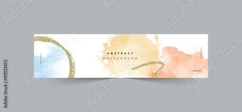 Watercolor linkedin banner with golden dust