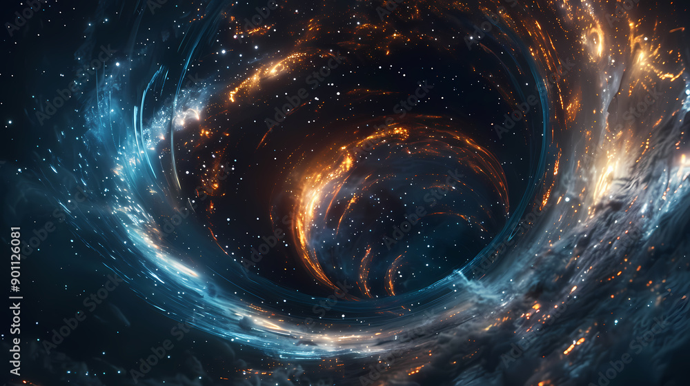 Obraz premium Abstract cosmic black hole vortex