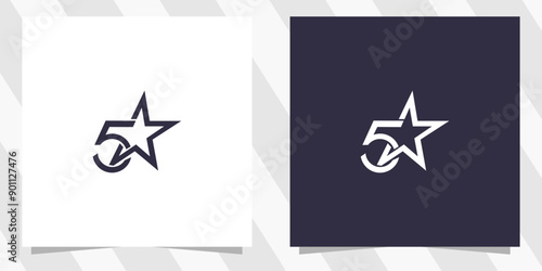 5 star logo design vector