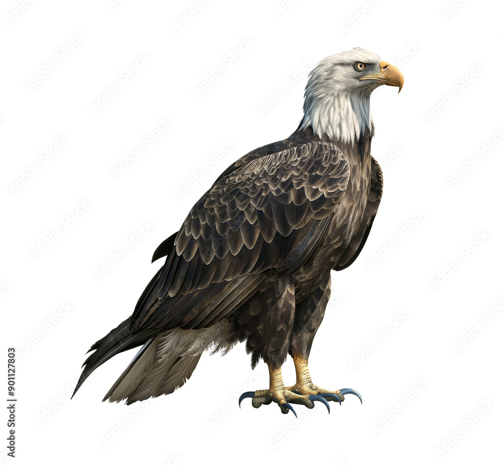 Bald eagle isolated on a transparent background, generative ai Bald eagle isolated on a transparent background, generative ai