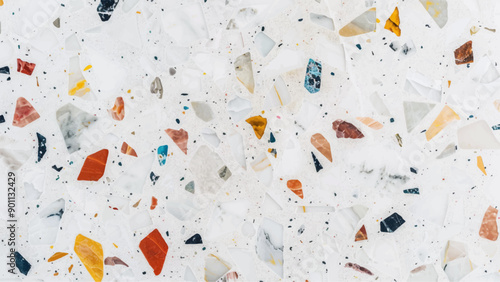 Natural terrazzo floor tile White marble texture for skin tile wallpaper luxurious background. 