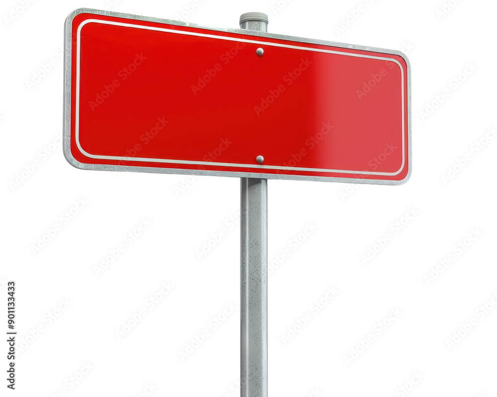 Red Street Sign PNG, Isolated high quality image on transparent background Red Street Sign PNG, Isolated high quality image on transparent background