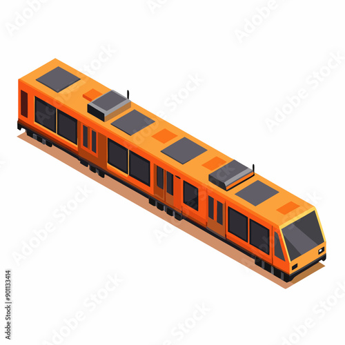 Isometric tram on a isolated white background (23)