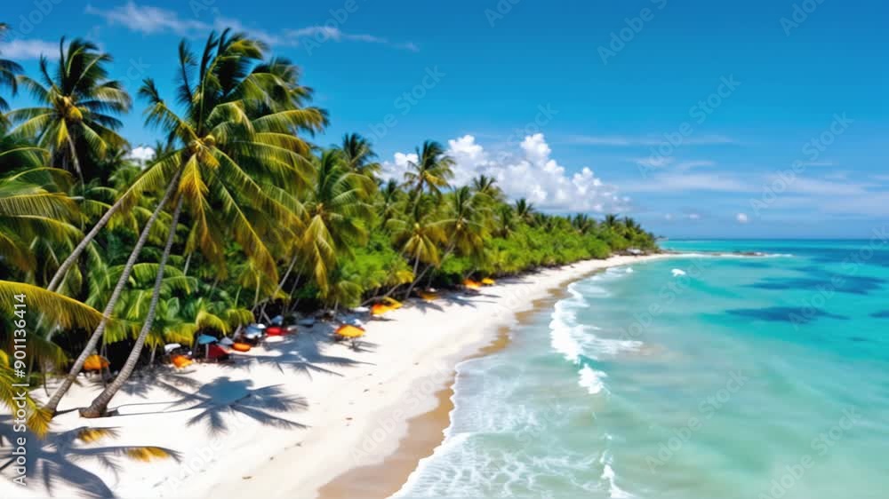 Palm Trees and Turquoise Waters. A Secluded Beach Paradise. Travel and Tourism Inspiration. Palm Trees and Turquoise Waters. A Secluded Beach Paradise. Travel and Tourism Inspiration.