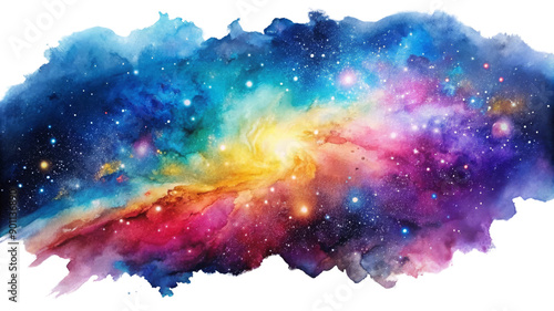 Hand Painted Watercolor Splash on Transparent Background