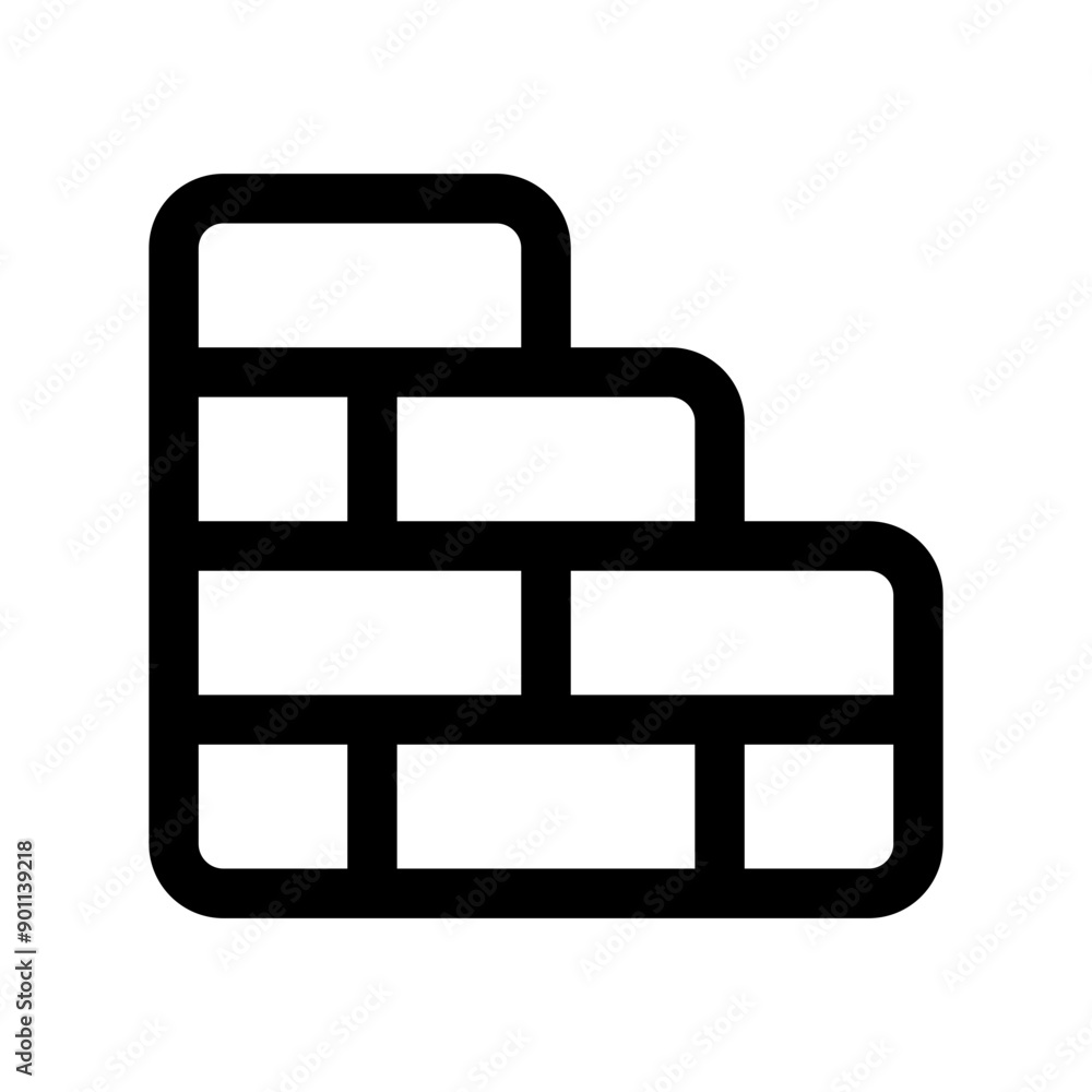 Brick Line Icon. Single icon, line vector icon Brick Line Icon. Single icon, line vector icon