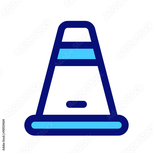 Traffic Cone Mixed Icon. Single icon, line and colored vector icon