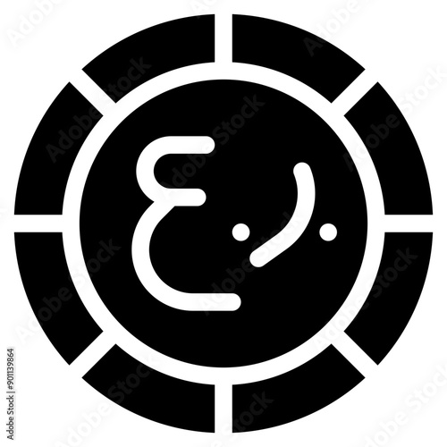 Omani rial, coin, currency, money, cash Icon