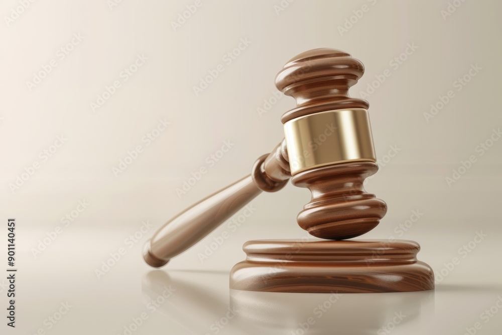 A close-up of a wooden gavel symbolizing justice and law. Perfect for legal themes and courtroom representations A close-up of a wooden gavel symbolizing justice and law. Perfect for legal themes and courtroom representations