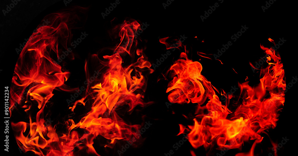 Fototapeta premium burning fire in the dark