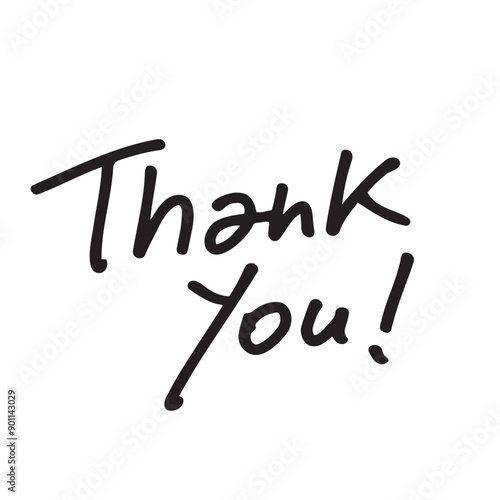 サンキュー　thank you　ペンで書いたおしゃれな手書き文字