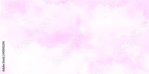 Watercolor sky texture with white clouds and pink sky vector. Backdrop for wallpaper backdrop background.