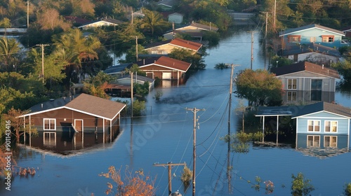 Community displaced by flooding, highlighting the human cost of extreme weather events and rising sea levels