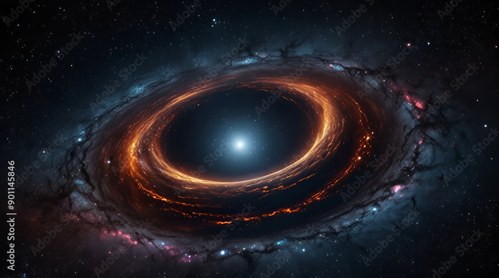 A view of a supernova explosion with its bright light and shockwave visible