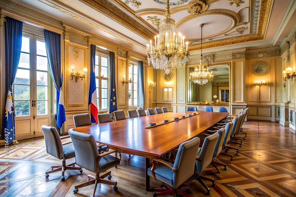 Fototapeta premium Interior of Sorbonne University. Name is derived from College de Sorbonne,