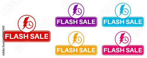 Set collections flash sale icon sign. Special offer modern labels template design vector illustration 