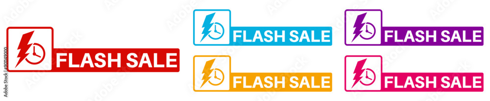 Set collections flash sale icon sign. Special offer modern labels template design vector illustration Set collections flash sale icon sign. Special offer modern labels template design vector illustration