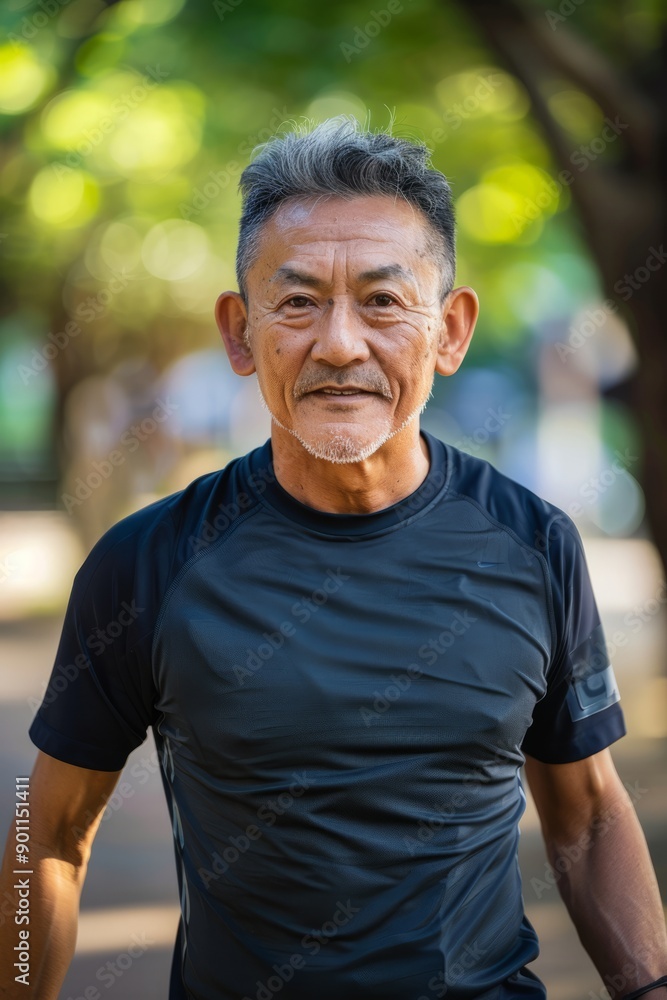 Portrait of an Asian philanthropist participating in a charity run, Generative AI Portrait of an Asian philanthropist participating in a charity run, Generative AI