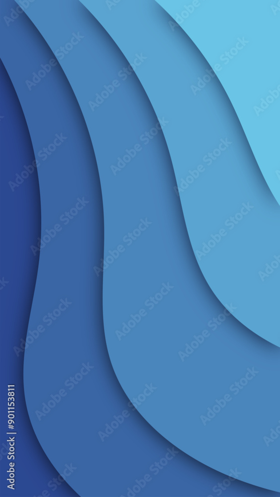 Fototapeta premium Abstract paper cut shape wave background