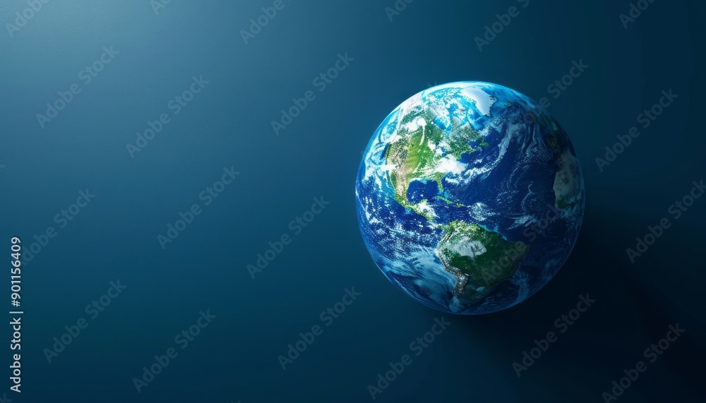 Obraz premium Beautifully Detailed Representation of Earth Floating in Space Against a Dark Background