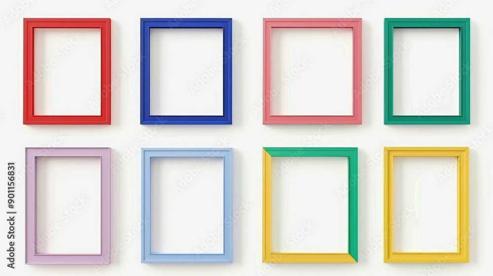 Colorful picture frame design on light background Colorful picture frame design on light background