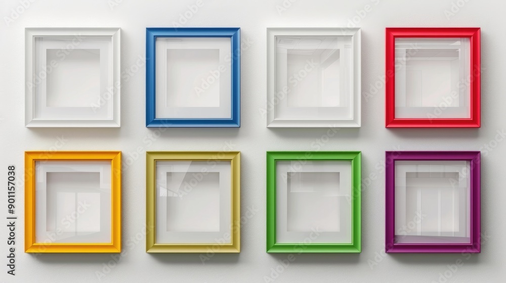 Colorful picture frame design on light background Colorful picture frame design on light background