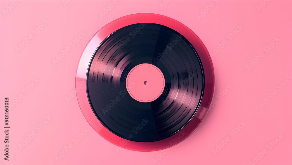 Vinyl record on a vibrant pink background. Ideal for music, retro, and vintage design themes. High resolution and minimalist style. Vinyl record on a vibrant pink background. Ideal for music, retro, and vintage design themes. High resolution and minimalist style.