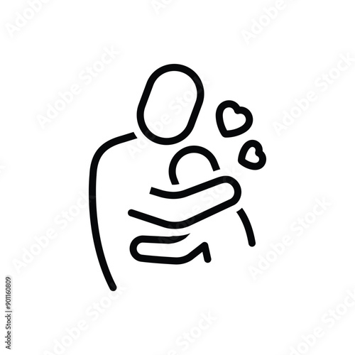 Black line icon for beloved