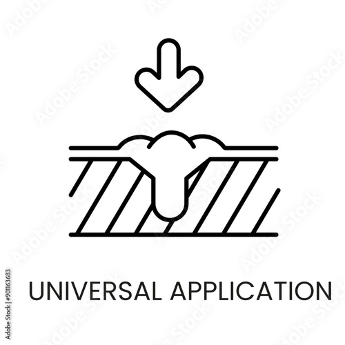 Universal application of polyurethane foam line vector icon with editable stroke