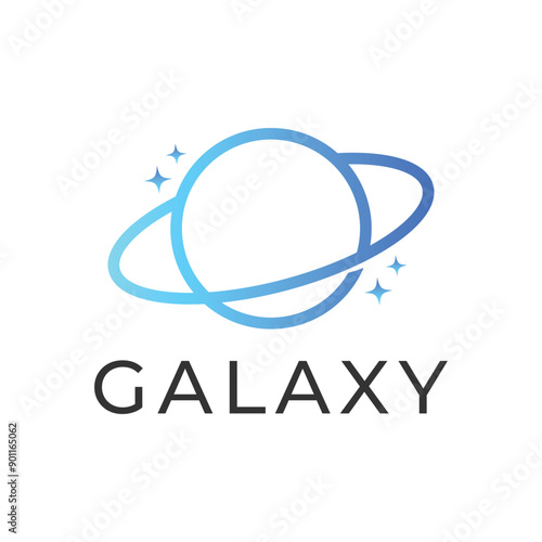 galaxy planet logo design concept idea simple and clean