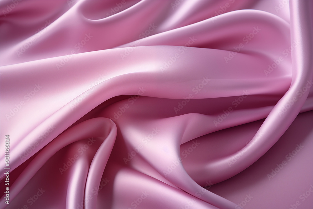 Fototapeta premium Silky pink fabric with soft folds for elegant background
