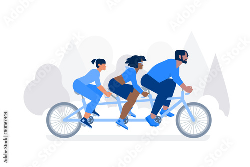 Groupe ride on a tandem bicycle
