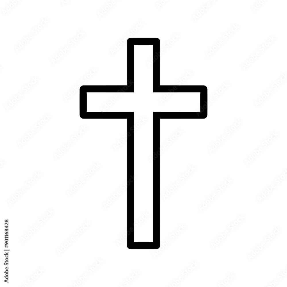 Catholic and Christian cross sign line icon with simple and modern design Catholic and Christian cross sign line icon with simple and modern design