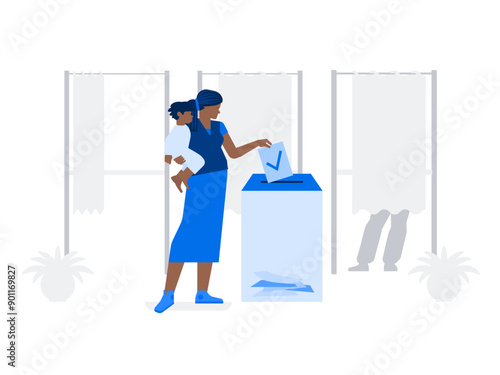 Voting at the polling station