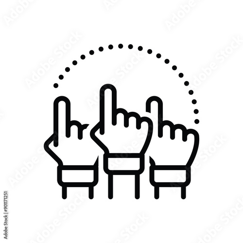 Black line icon for democracy