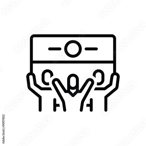 Black line icon for protest