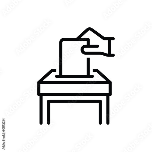 Black line icon for ballot