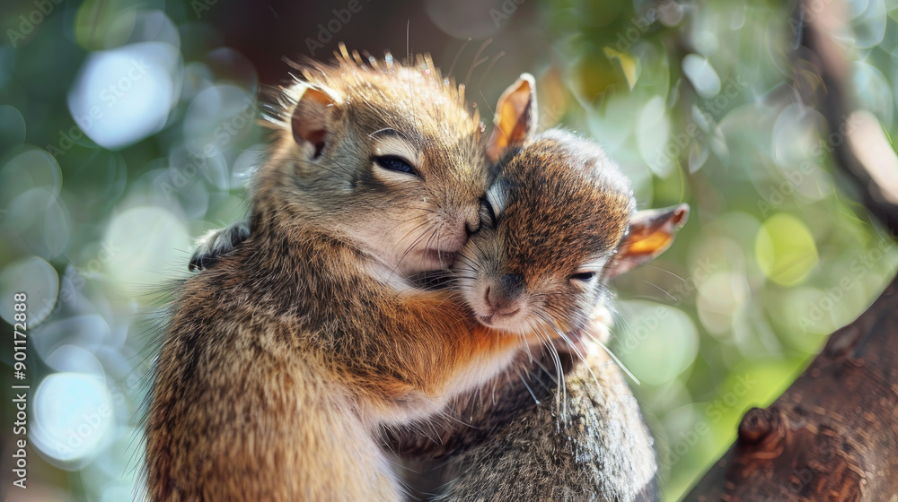 Adorable animals show much affection towards each other. Adorable animals show much affection towards each other.