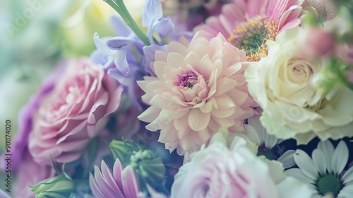 Flowers in Pastel Colors: Soft and Elegant Floral Arrangement © Li