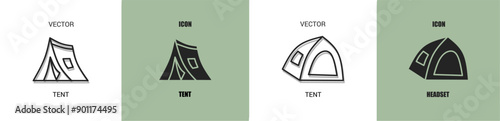 Tent icon line. Tent vector illustration.