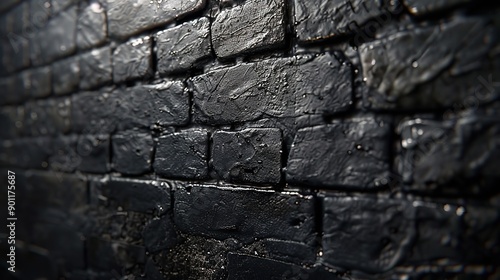 Black brick wall for backgroundBlack brick wall for background