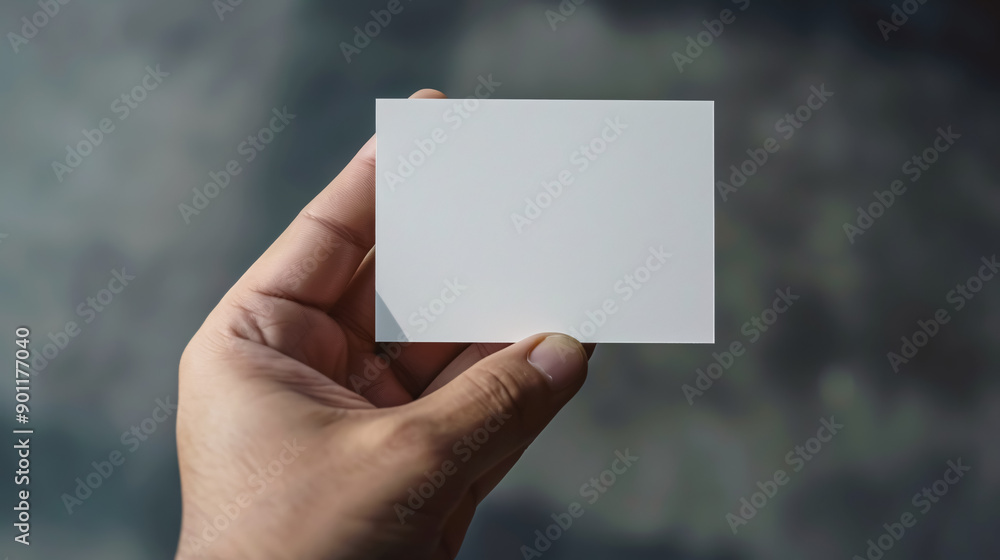 hand holding blank card hand holding blank card