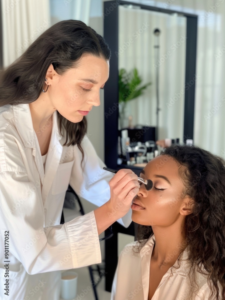 Woman Getting Makeup Done Woman Getting Makeup Done