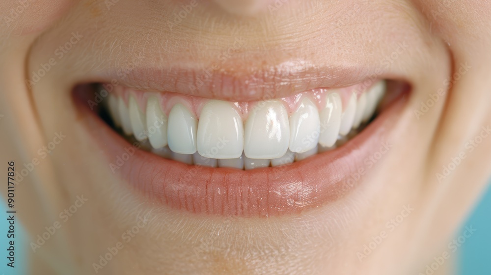 Fototapeta premium close-up of a beautiful smile with white teeth